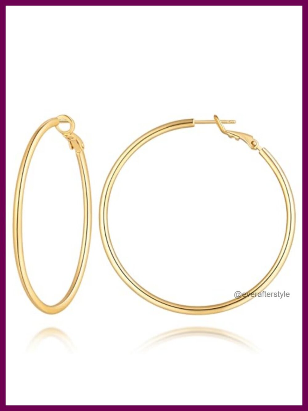 14k Gold Plated Hoop Earrings for Women Classic Design Click-Top